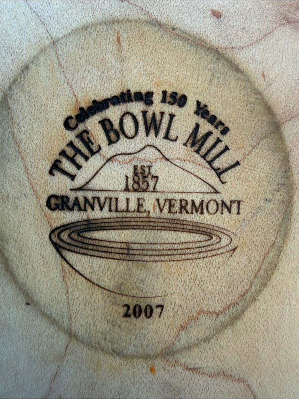 The Bowl Mill Granville Vermont Wooden 10" Size Natural Finish 2007 Bread Dough - Picture 3 of 7